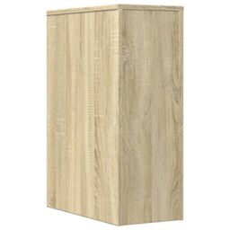 Berkfield Home Narrow Bathroom Cupboard with Wheels Sonoma Oak Engineered Wood in Brown - thumbnail 6