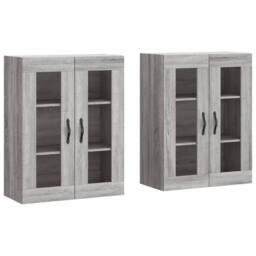 Berkfield Home Wall Mounted Cabinets 2 pcs Grey Sonoma Engineered Wood - thumbnail 3