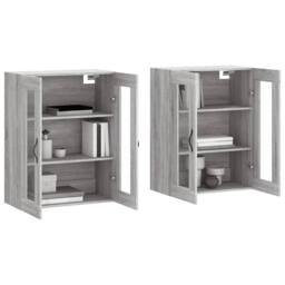 Berkfield Home Wall Mounted Cabinets 2 pcs Grey Sonoma Engineered Wood - thumbnail 1