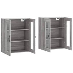 Berkfield Home Wall Mounted Cabinets 2 pcs Grey Sonoma Engineered Wood - thumbnail 4