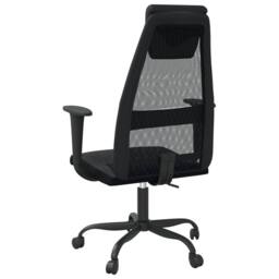 Berkfield Home Office Chair Black Mesh Fabric & Faux Leather - thumbnail 5