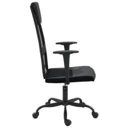 Berkfield Home Office Chair Black Mesh Fabric & Faux Leather - thumbnail 4