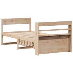 Berkfield Home Full Bed Frame without Mattress 75x190 cm Small Single Solid Wood Pine in Light Brown - thumbnail 8
