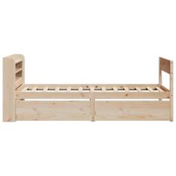 Berkfield Home Full Bed Frame without Mattress 75x190 cm Small Single Solid Wood Pine in Light Brown - thumbnail 7