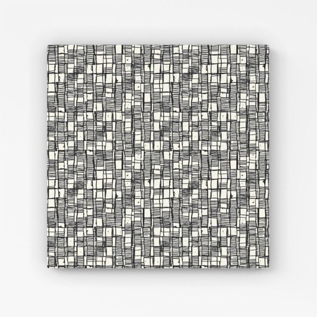 "Warren Reed - Designer Irregular Sketched Block Textured Canvas in Grey - Size: W16"" x H16""" - image 1