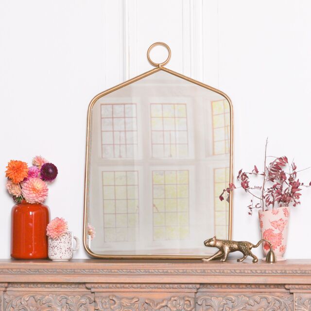 Glasstone Gold Rectangular Hook Wall Mirror - image 1