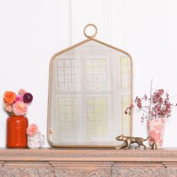 Glasstone Gold Rectangular Hook Wall Mirror - thumbnail 1