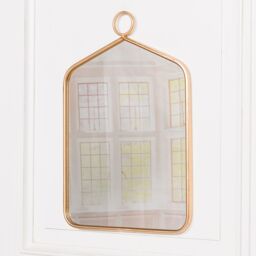 Glasstone Gold Rectangular Hook Wall Mirror - thumbnail 2