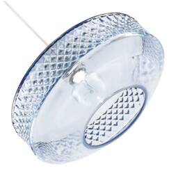 Happy Homewares Modern Glass Pendant Light Shade with Strip of 3D Shaped Diamonds in Blue - thumbnail 5
