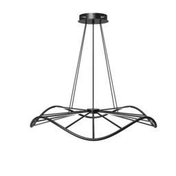 CGC Lighting Paraplu 1 Wave 90cm Matt Black LED Ceiling Pendant Light Chandelier - thumbnail 4