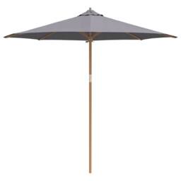 Berkfield Home Garden Parasol - Dark Grey, 270x260 cm, Bamboo in Grey - Size: 270x260 cm - thumbnail 4