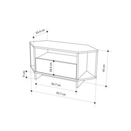 Decortie Viva' Modern Corner TV Unit for 34 Inches TVs in Natural - Size: 1 Pack - thumbnail 6