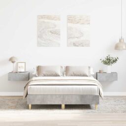 Berkfield Home Bed Frame No Mattress Concrete Grey 120x200 cm Engineered Wood - Size: Small Double - thumbnail 1