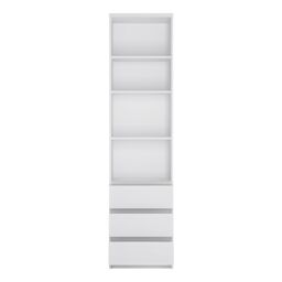 Furniture To Go Fribo Tall Narrow 3 Drawer Bookcase in White - thumbnail 2