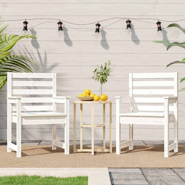 Berkfield Home Beautiful Garden Chairs 2 pcs White 60x48x91 cm Solid Wood Pine - Size: 60 x 48 x 91 cm - image 1