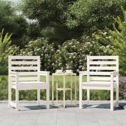Berkfield Home Beautiful Garden Chairs 2 pcs White 60x48x91 cm Solid Wood Pine - Size: 60 x 48 x 91 cm - thumbnail 2