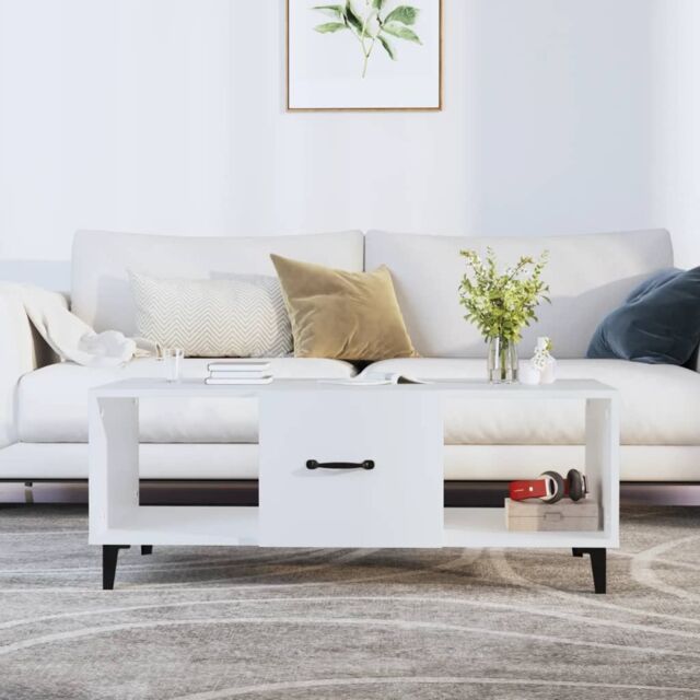 Berkfield Home Coffee Table White 102x50x40 cm Engineered Wood - Size: 102 x 50 x 40 cm - image 1