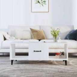 Berkfield Home Coffee Table White 102x50x40 cm Engineered Wood - Size: 102 x 50 x 40 cm - thumbnail 1