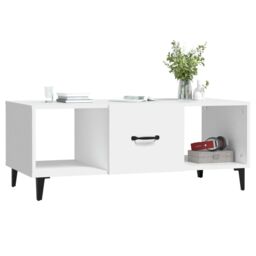 Berkfield Home Coffee Table White 102x50x40 cm Engineered Wood - Size: 102 x 50 x 40 cm - thumbnail 4