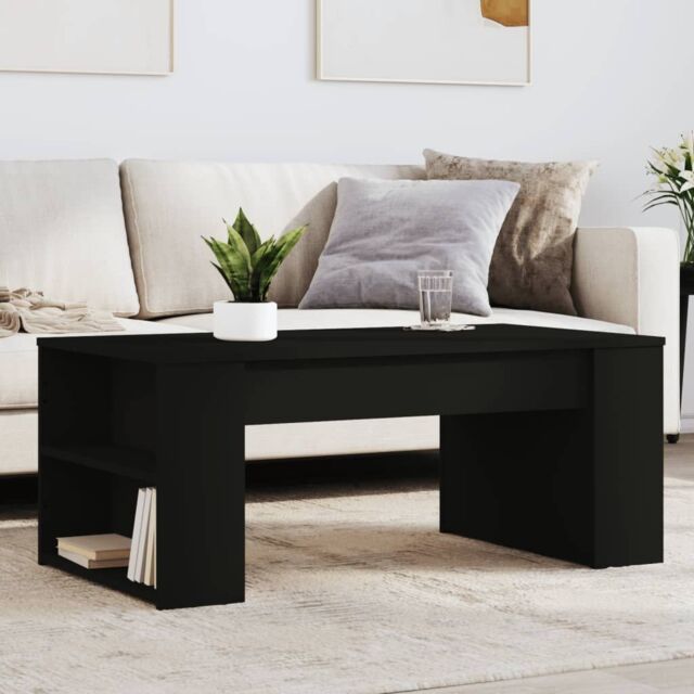 Berkfield Home Coffee Table Black 102x55x42 cm Engineered Wood - Size: 102 x 55 x 42 cm - image 1