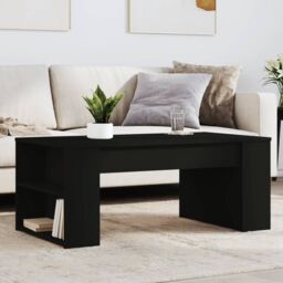 Berkfield Home Coffee Table Black 102x55x42 cm Engineered Wood - Size: 102 x 55 x 42 cm - thumbnail 1