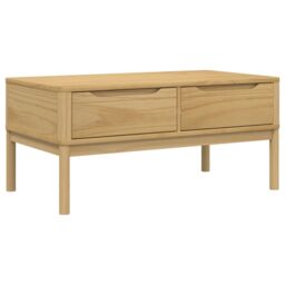 Berkfield Home Coffee Table FLORO Wax Brown 99x55.5x45 cm Solid Pine Wood - thumbnail 2