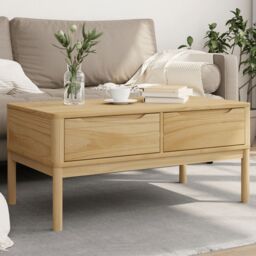 Berkfield Home Coffee Table FLORO Wax Brown 99x55.5x45 cm Solid Pine Wood