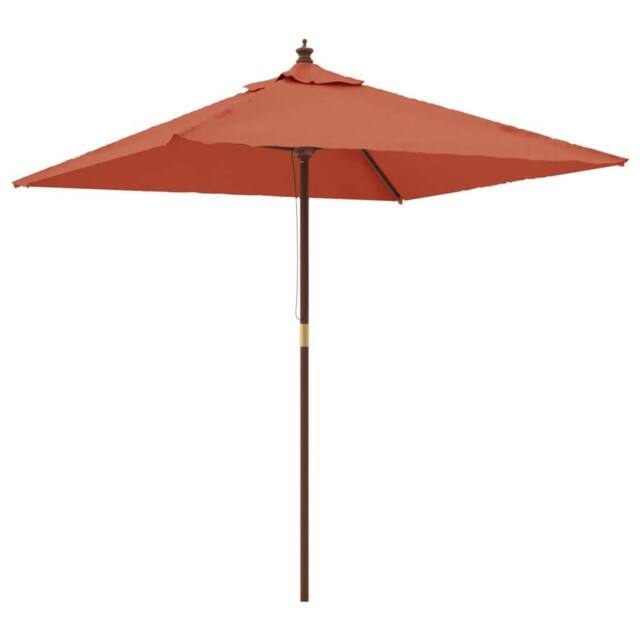 Berkfield Home Garden Parasol with Wooden Pole Terracotta 198x198x231 cm - Size: 198 x 198 x 231 cm - image 1