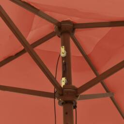 Berkfield Home Garden Parasol with Wooden Pole Terracotta 198x198x231 cm - Size: 198 x 198 x 231 cm - thumbnail 5