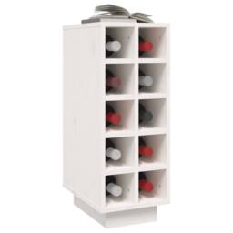 Berkfield Home Wine Cabinet White 23x34x61 cm Solid Wood Pine - Size: 23 x 34 x 61 cm - thumbnail 4