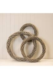 KDMD Grey Round Thick Willow Wreath - 40mm - thumbnail 2