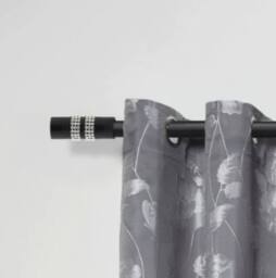 New Edge Blinds 16-19mm Sparkle Extendable Eyelet Metal Curtain Pole Set in Black - Size: 160 cm - thumbnail 2