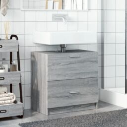 Berkfield Home Sink Cabinet Grey Sonoma 59x37x59 cm Engineered Wood - Size: 59 x 37 x 59 cm - thumbnail 3