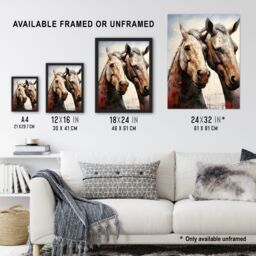 Artery8 Kelpies Reimagined Mythical Scottish Horse Illustration Artwork Falkirk Scotland Extra Large XL Unframed Wall Art Poster Print - thumbnail 3