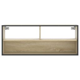 Berkfield Home TV Cabinet Sonoma Oak 100x31x39.5 cm Engineered Wood & Metal in Brown - thumbnail 4