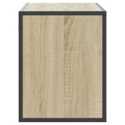 Berkfield Home TV Cabinet Sonoma Oak 100x31x39.5 cm Engineered Wood & Metal in Brown - thumbnail 5