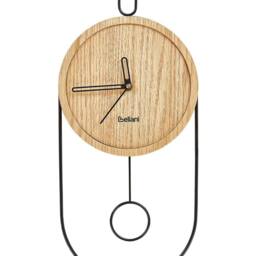 Wyld and Coco Pendulum Wall Clock Light Brown MDF and Metal 20x45 cm - thumbnail 2