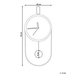 Wyld and Coco Pendulum Wall Clock Light Brown MDF and Metal 20x45 cm - thumbnail 3