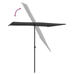 Berkfield Home Outdoor Parasol with Aluminium Pole 2x1.5 m Anthracite in Black - thumbnail 6