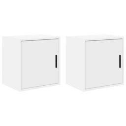 Berkfield Home Garage Wall Cabinets 2 pcs White Engineered Wood - thumbnail 1