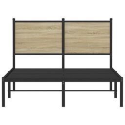 Berkfield Home Metal Bed Frame without Mattress Sonoma Oak 120x200 cm in Brown - Size: Small Double - thumbnail 5