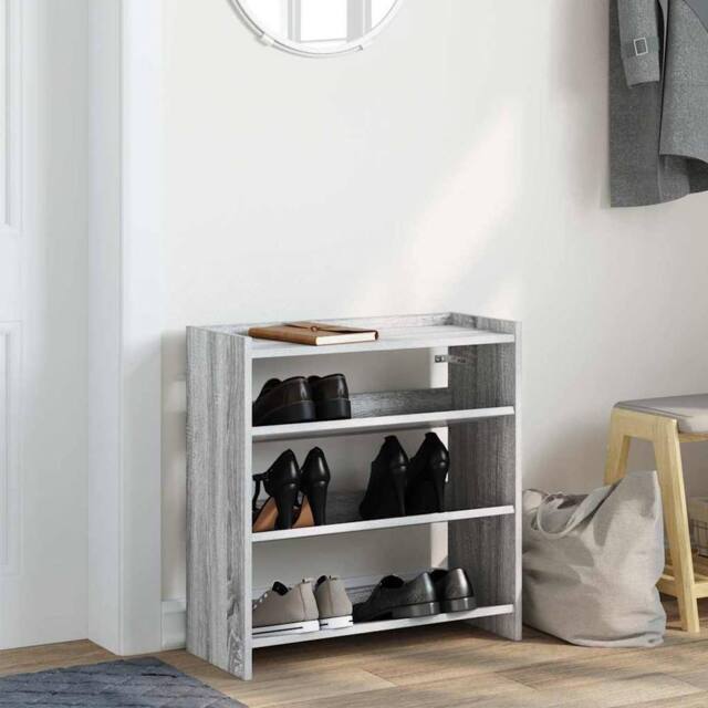 Berkfield Home Shoe Rack Grey Sonoma 60x25x62 cm Engineered Wood - Size: 60 x 25 x 62 cm - image 1