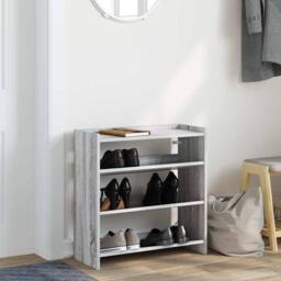 Berkfield Home Shoe Rack Grey Sonoma 60x25x62 cm Engineered Wood - Size: 60 x 25 x 62 cm - thumbnail 1
