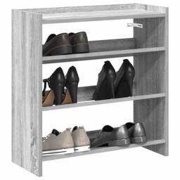 Berkfield Home Shoe Rack Grey Sonoma 60x25x62 cm Engineered Wood - Size: 60 x 25 x 62 cm - thumbnail 2