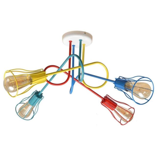 Netlighting Oxford Multi Arm Semi Flush Ceiling Light MultiColoured 64cm