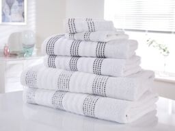 Rapport Home Spa 100% Cotton Super Soft & Absorbent 6 Piece Towel Bale in White - thumbnail 1