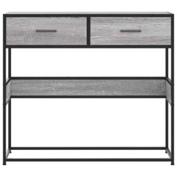 Berkfield Home Console Table Grey Sonoma 90x35x80 cm Engineered Wood - Size: 90 x 35 x 80 cm - thumbnail 4