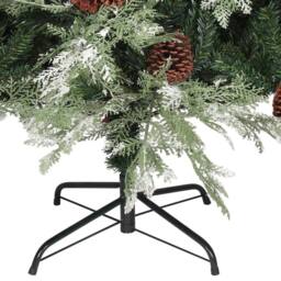 Berkfield Home Beautiful Christmas Tree with Pine Cones Green & White 225 cm PVC&PE - thumbnail 4