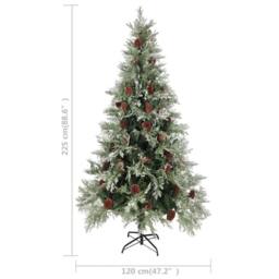 Berkfield Home Beautiful Christmas Tree with Pine Cones Green & White 225 cm PVC&PE - thumbnail 5