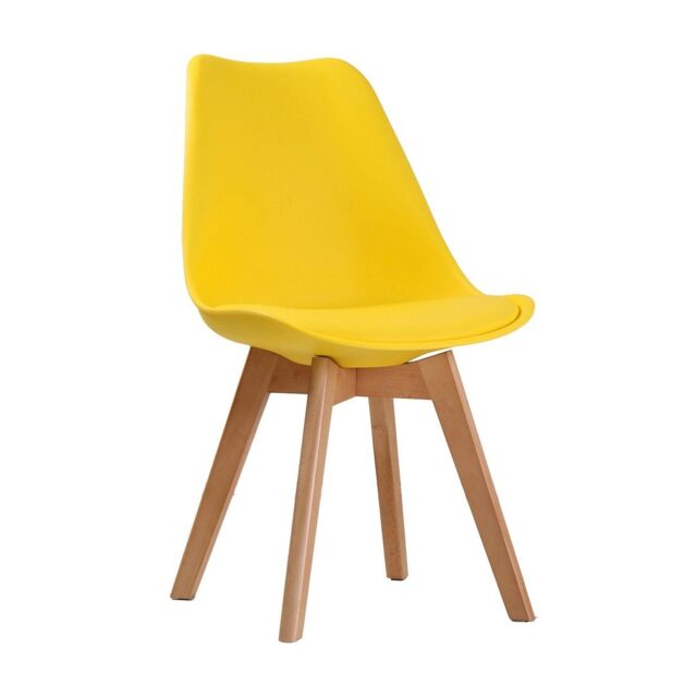 Lemon Pavilion Furniture Louvre Chair (Pack of 2) - Plastic/Wood - Yellow - Size: 1 Pack - image 1